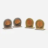 Roycroft, Collection of four bookends with leather inserts