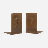 Victor Toothaker for Roycroft, Rare Old Willow Stump bookends, pair