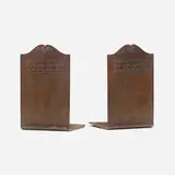 Walter Upham Jennings for Roycroft, Bookends with dogwood blossoms, pair