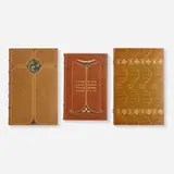 Roycroft, Collection of three books, full leather-bound book with gilding, Japan vellum