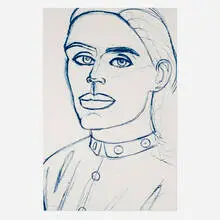 Kate by Alex Katz, 2006, cyanotype, sold Dec 2023