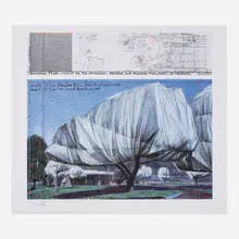 Wrapped Trees by Christo, 1998, offset lithograph in colors, sold Dec 2023