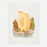 Claes Oldenburg, The Letter Q as Beach House, with Sailboat, 1972, lithograph in colors on Arjomari