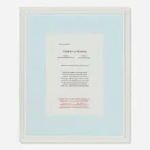 Robert Gober, Untitled, 2011, potato print on Borden and Riley Bond in artist's frame