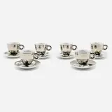 William Kentridge, Cappuccino cup and saucer set, 2008, glazed porcelain