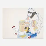 Alice Neel, Evans Twins (from A Portfolio of Thirteen Prints), 1982, screenprint in colors on Arches