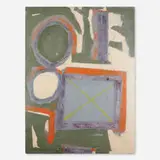 Saturday by Emerson Woelffer, 1953, oil on Masonite, sold Oct 2023