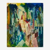 Joseph Meierhans, Abstract Composition, oil on Masonite