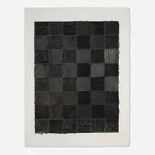 McArthur Binion, Sawyer: Suite: XIX, laser print collage, staonal crayon and graphite on paper