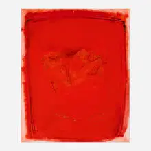 Yo III by Adja Yunkers, 1972, acrylic collage on board, sold Oct 2023
