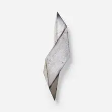 Peter Caldwell Millett, Silver Half Twist, metal leaf and paint on wood