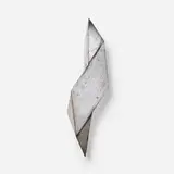 Peter Caldwell Millett, Silver Half Twist, metal leaf and paint on wood