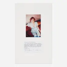 Martha Wilson, Posturing: Age Transformation, photograph, text