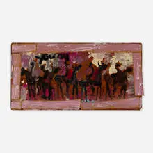 Untitled by Purvis Young, mixed media on panel, sold Oct 2023