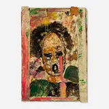 Purvis Young, Untitled, mixed media on found board