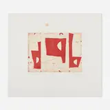 Caio Fonseca, Notation (Red), 1998, aquatint and soft ground etching in colors with chine collé