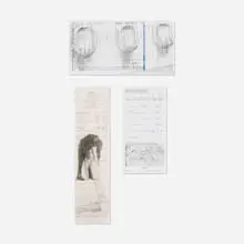 Jonathan Monk, R Gober Urinals; C Ray Blank Piece II; Untitled (three Restaurant Drawings), pencil on thermal paper