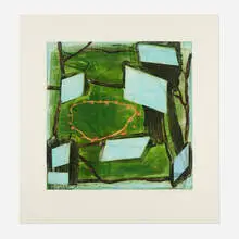 Christopher Brown, Through the Trees, 1999, softground etching with drypoint and aquatint in colors on Somerset