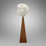 Somers Randolph, Untitled (sculpture), 2004, alabaster, walnut