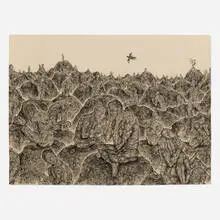 Darkness by Oscar de las Flores, 2001, ink on paper, sold Oct 2023