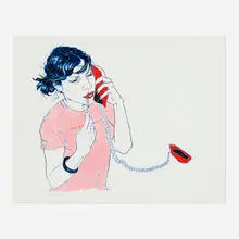 Robin's Going For It by Hope Gangloff, 2004, ink and graphite on paper, sold Oct 2023
