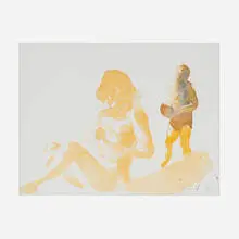 Untitled (Beach Scene) by Eric Fischl, 1988, watercolor on paper, sold Oct 2023