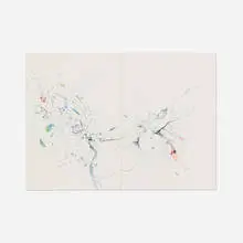 Untitled by Darina Karpov, 2005, ink and watercolor on two attatched sheets of paper, sold Oct 2023