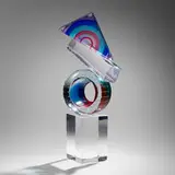 Leon Applebaum, Rolling Point II, cut and polished glass with controlled air bubbles