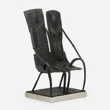 Morris Brose, Love Seat, 1961, bronze, travertine