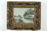 Village Along Canal by Continental School, Oil on canvas, sold Apr 2017