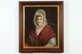 Portrait of Woman in Lace Bonnet by Continental School, PORTRAIT OF WOMAN IN LACE BONNET, oil on canvas in "as is" condition, offered Apr 2017