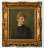 Portrait of Woman with Gold Earring by Continental School, PORTRAIT OF WOMAN WITH GOLD EARRING, oil on board, sold Apr 2017
