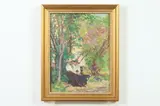 Emily Burling Waite, Untitled, TWO WOMEN IN PARK, oil on panel