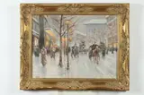 Vladimir Lazarev, Winter Street Scene, Oil on canvas