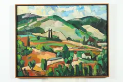 Lucien Durand, Paysage a Bazincourt, Oil on canvas