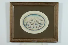Anonymous, Equestrian Figures, Ink and color on faux ivory in khatam frames