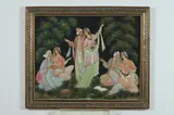 Anonymous, Entertainment, Ink and color on faux ivory in khatam frames