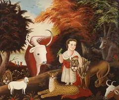 The Peaceable Kingdom by Ron Van Sweringen, Oil on board, sold Apr 2017