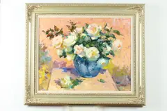 White Roses by Ovanes Berberian, Oil on canvas, sold Apr 2017