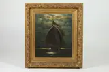 James Gale Tyler, Sailboat at Night, Oil on canvas laid down on board