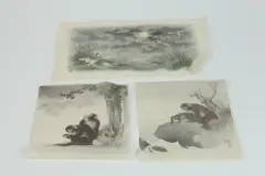 Japanese School, "Monkey", "Ducks", Three ink and color on silk, signed and sealed