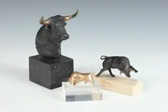 Fernando Veiga, BULLS: THREE WORKS, first; signed and numbered 51/250, second; signed, Bronze