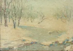 Clark Summers Marshall, Creek in Snow, CREEK IN SNOW, oil on board