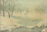 Clark Summers Marshall, Creek in Snow, CREEK IN SNOW, oil on board