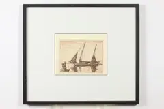 Benson Bond Moore, Harbor Scene, Etching