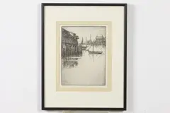 Benson Bond Moore, Harbor Scene, Etching