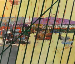 Jack Perlmutter, Race Track, Oil on canvas