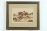 Fallen Soldier in Country Landscape by Juliusz Kossak, Watercolor, sold Jun 2017