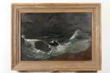 Reginald Leslie Grooms, Seascape at Night, Oil on canvas