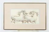 Charles Burdick, HORSES and MAIDEN: FOUR WORKS, first; signed lower left, Watercolor